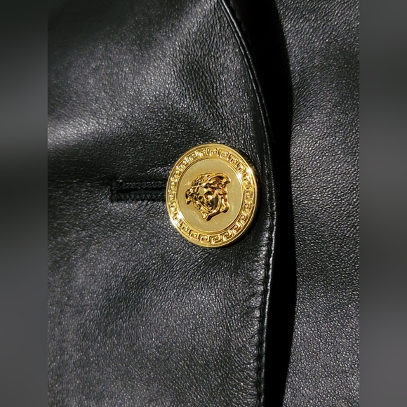 Flash sale⚡️Versace Safety pin-embelisshed Leather Blazer - Picture 9 of 13